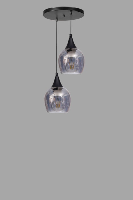 Opviq Lámpara de Araña 9064-2 Gris y Negro